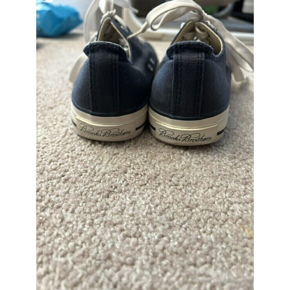 Brooks Brothers Navy Blue Canvas‎ Lace Up Casual Sneakers Mens Size 7 - Picture 4 of 8